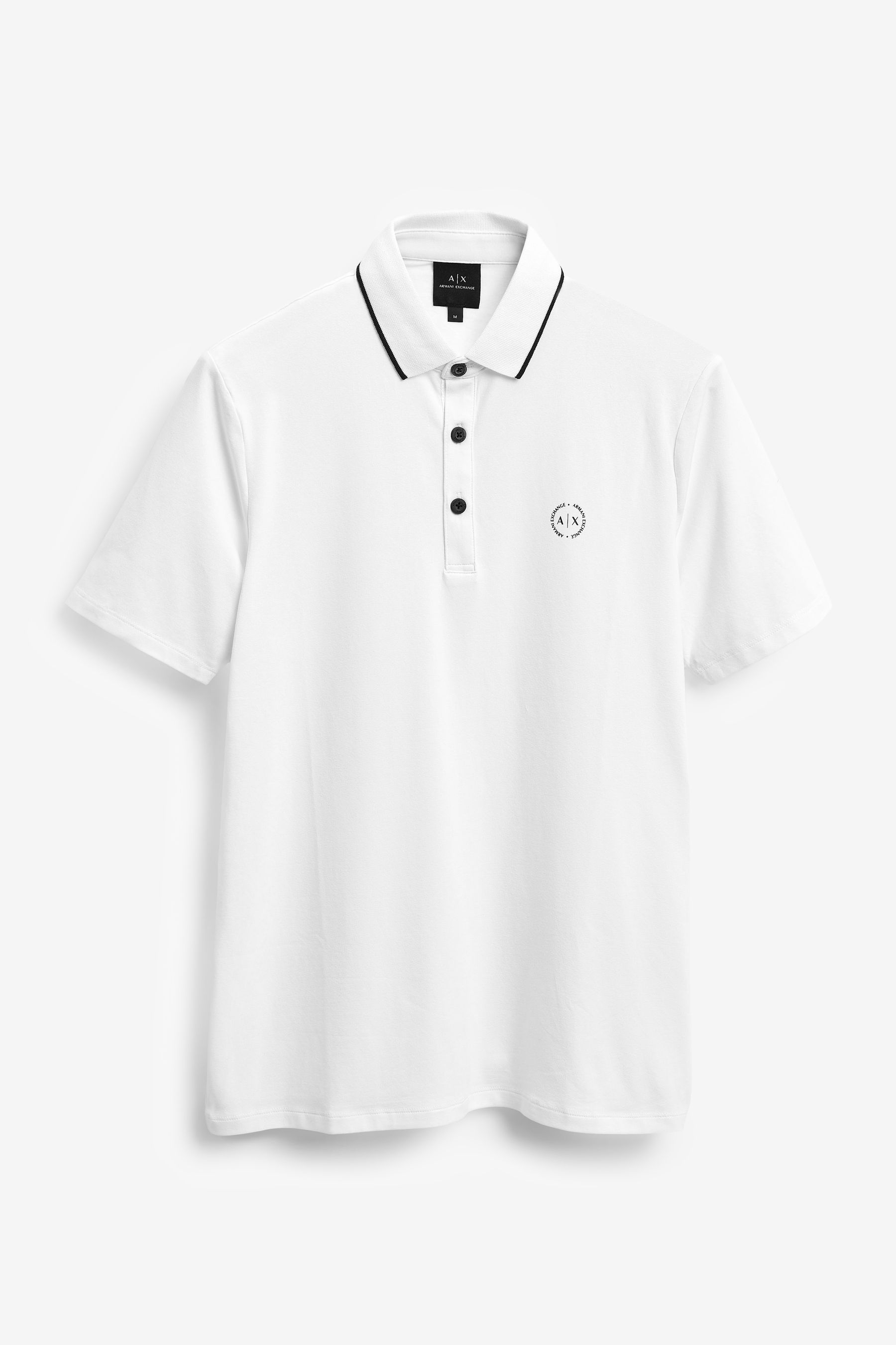 Armani exchange white polo on sale shirt
