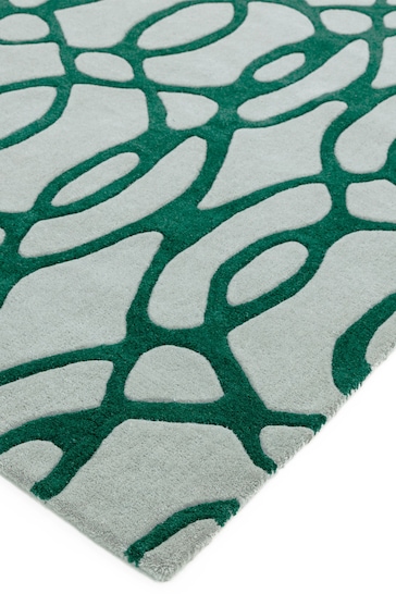 Asiatic Rugs Green Matrix Wire Hand Tufted Wool Runner Rug