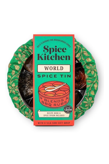 Spice Kitchen World Spice Tin With Sari