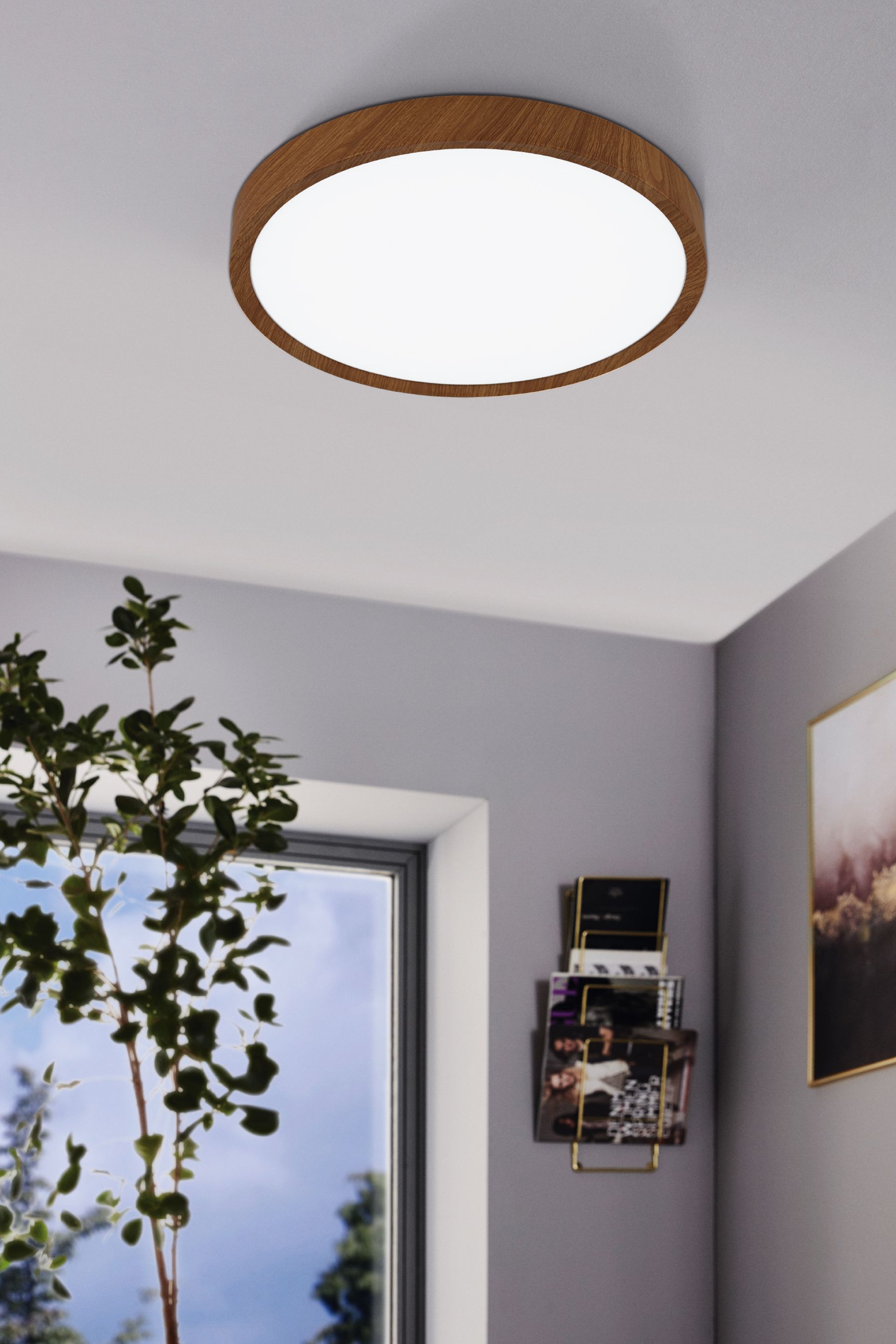 Dark wood ceiling hot sale light