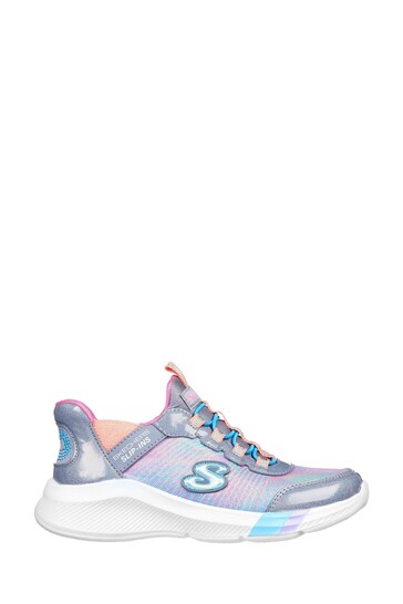 Skechers Grey Girls Dreamy Lites Colourful Prism Trainers