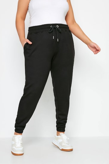 Yours Curve Black Elasticated Stretch Joggers