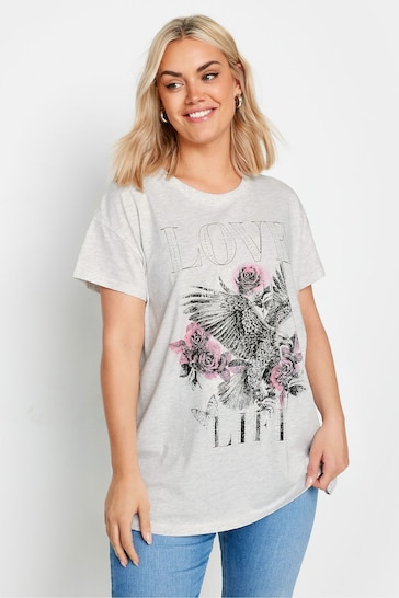 loose fit slogan-print t-shirt Grün