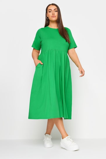 Yours Curve Green Pure Cotton Midaxi Dress