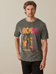 ACDC Charcoal Grey Band Cotton T-Shirt - Image 1 of 7