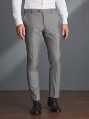 Light Grey Slim Signature Tollegno Wool Suit: Trousers - Image 1 of 7