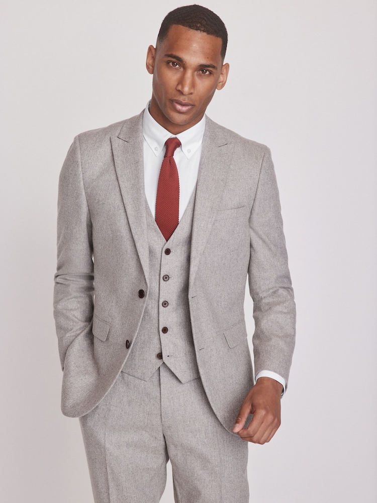 Taupe Wool Donegal Suit Jacket - Image 1 of 12