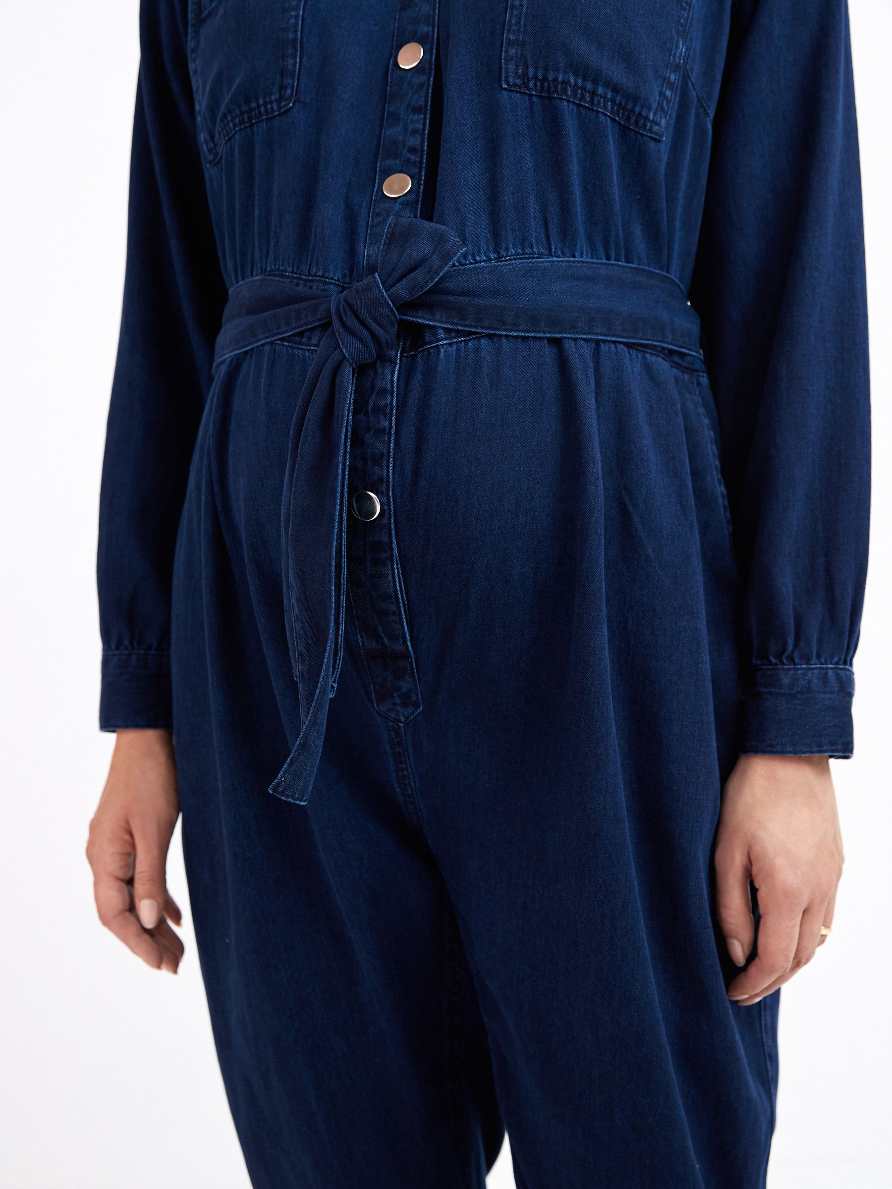 Buy Dark Wash Denim Maternity Nursing Button Denim Jumpsuit from Next Luxembourg