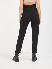Black Denim Maternity Mom Jeans - Image 4 of 7