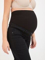 Black Denim Maternity Mom Jeans - Image 5 of 7