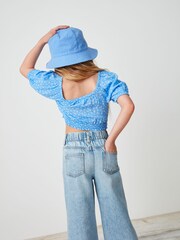 Blue Shirred Top (3-16yrs) - Image 2 of 7
