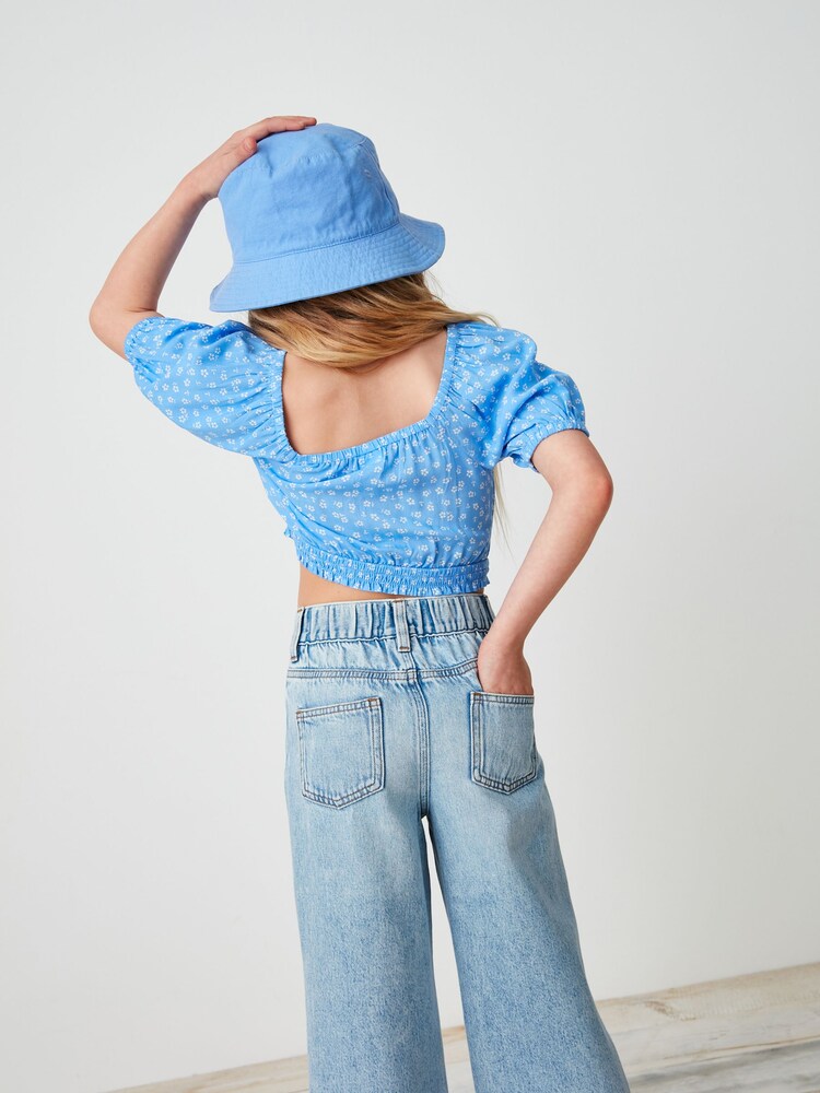 Blue Shirred Top (3-16yrs) - Image 2 of 7
