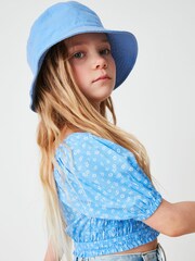 Blue Shirred Top (3-16yrs) - Image 3 of 7