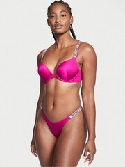 Victoria's Secret Wicked Rose Pink Brazilian Shine Strap Swim Bikini Bottom - Image 1 of 4