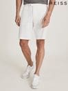 Reiss White Fairway Golf Performance Slim Fit Shorts