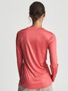 Reiss Coral Selena Jersey V-neck Top