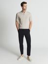 Reiss Dew Moswell Half Zip Knitted Wool Top