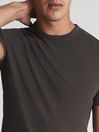 Reiss Washed Black Melrose Pigment Dyed T-shirt