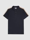 Reiss Navy Kendal Cotton Pique Polo Shirt