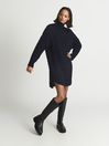 Reiss Navy Laura Cable Knit Tunic