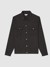 Reiss Black Riser Organic Cotton Blend Shirt