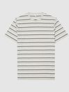 Reiss Grey/Khaki Chesham Cotton Striped T-shirt