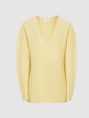 Reiss Yellow Trinny Ribbed Cashmere Blend Jumper