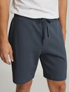 Reiss Airforce Blue Belsay Garment-dyed Jersey Shorts