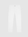 Reiss White Pitch Washed Slim Fit Chinos