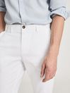 Reiss White Pitch Washed Slim Fit Chinos