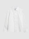 Reiss White Remote Junior Slim Cotton Poplin Shirt