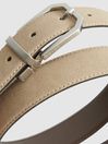 Reiss Sand Aldwych Reversible Leather & Suede Belt
