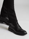 Reiss Black Aden Leather Lace Up Boots