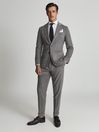Reiss Grey Landmark Tapered Cashmere Trousers