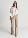 Reiss Ivory Leena Lace Detail Blouse