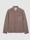 Reiss Taupe Tarrant Quilted Overshirt