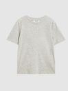 Reiss Grey Melange Bless Junior Crew Neck Cotton T-Shirt