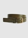 Reiss Khaki Addison Leather Belt