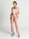 Reiss Pink Coco Tapered Mixer Trousers