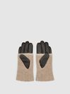 Reiss Chocolate Ambrose Knitted & Leather Gloves