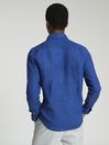 Reiss Bright Blue Ruban Linen Regular Fit Shirt