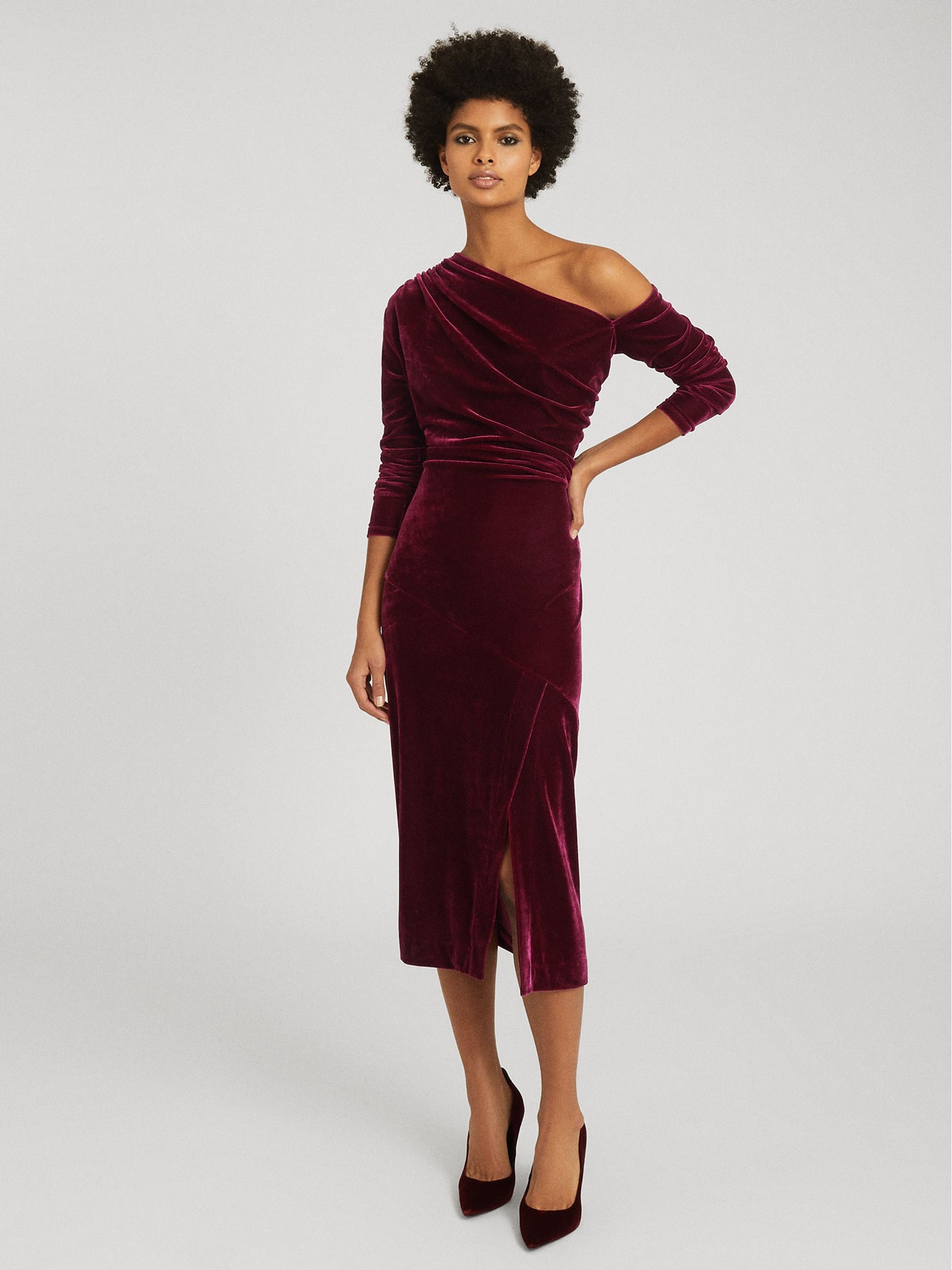 Reiss Bella Velvet Midi Dress REISS