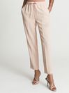 Reiss Pink Hailey Regular Pull On Tapered Trousers