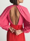 Reiss Red Valentina Colour Clash Mini Dress