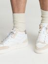 Reiss White/Ecru Mix Grendon High Leather High-top Trainers