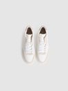 Reiss White/Ecru Mix Grendon High Leather High-top Trainers
