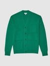 Reiss Bright Green Andrews Merino Wool Cardigan