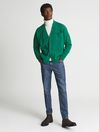Reiss Bright Green Andrews Merino Wool Cardigan