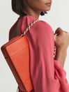 Reiss Orange Alma Clutch Small Leather Clutch Bag