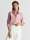 Reiss Pink Jenny Cotton Poplin Shirt